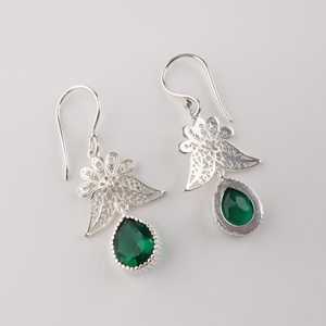 <b>Emerald</b> Green <b>Earrings</b> Sterling Silver <b>Earrings</b> Women Jewelry Handmade <b>Earrings</b> Gift For Her Elegant Jewelry Fashion Accessories - Product Image 4