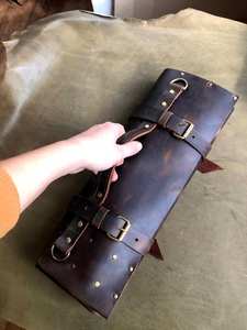 Sac de Chef en Cuir Pleine Fleur de Luxe, Robuste et Anti-Odeur, pour Couteaux, Étui de Voyage Professionnel pour Cuisine LBKR-0051 - Product Image 2