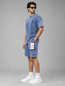 <b>Men</b> Acid Wash Summer <b>Set</b> Premium Casual Two Piece Outfit <b>Short</b> Sleeve <b>Top</b> <b>and</b> Relaxed Fit <b>Shorts</b> 100% Cotton - Product Image 5