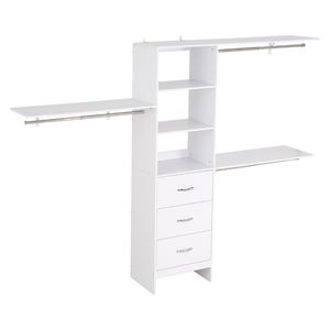 Sistema Moderno per Cabina Armadio con 3 Organizzatori in Legno ad Altezza Regolabile e 3 Cassetti Estraibili per l'Organizzazione dell'Armadio - Product Image 3
