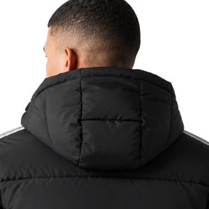 <b>Black</b> <b>Men's</b> Retro Taped Puffer Jacket Hooded Quilted Winter <b>Coat</b> <b>Long</b> Sleeve Warm Outerwear With Side Pockets Casual Outdoor - Product Image 4