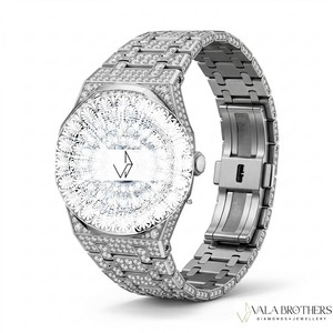 Montre Homme Audemars Piguet de Luxe en Alliage, Diamant Moissanite, Quartz, Style Sport Vintage, Dessin Animé, Octogonale, Analogique, Givrée, Style Hip Hop, Brillante - Product Image 5