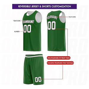 Uniforme de Baloncesto Transpirable sin Mangas Verde y Blanco Personalizado con su Propio Logotipo, Venta al por Mayor - Product Image 2