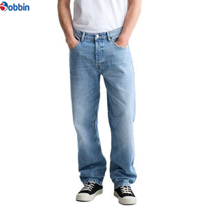 กางเกงยีนส์ทรงหลวมสไตล์วินเทจแบบสั่งตัด กางเกงยีนส์ทรงตรงสไตล์สตรีทแฟชั่นสำหรับผู้ชาย กางเกงลำลองวินเทจแบบฟอกสี - Product Image 2
