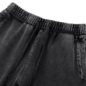 Nouveau pantalon de jogging pour homme, coupe droite, style rétro, multicolore, blanc vieilli, effet usé, en tissu peigné, délavé effet neige, taille mi-haute, 100% - Product Image 5