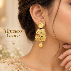 Royal Kundan Floral Necklace Earrings <b>Set</b> | 24K Gold Plated Copper/Brass <b>Jewelry</b> | Trendy Traditional Indian <b>Bridal</b> Party - Product Image 2