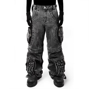 DiZNEW - Jeans de Hombre al por Mayor con Logotipo Personalizado, Talla Grande, de Alta Calidad, con Múltiples Bolsillos, Estilo Holgado - Product Image 3