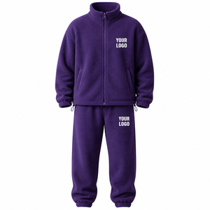 Conjunto de Chándal de Forro Polar Cálido para Hombre, Sudadera y Pantalones Jogger de Invierno, Ropa Deportiva Personalizada, OEM ODM, Venta al por Mayor de Fábrica - Product Image 2