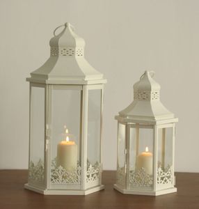 Vintage Gold Iron Portable Tall/<b>Large</b> <b>Candle</b> <b>Lanterns</b> Hanging <b>Candle</b> Holder for Home Decoration & Garden Living Room Parties - Product Image 4