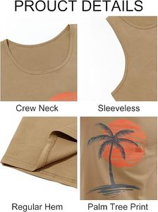 เสื้อกล้ามคอกลมสีฟ้าอ่อนพิมพ์ลายสำหรับผู้ชาย ผ้าโพลีเอสเตอร์ 100% ระบายอากาศได้ดี เป็นมิตรกับสิ่งแวดล้อม สปอร์ต ทอจากผ้าทอ ย้อมสีแบบย้อมเส้นด้าย แห้งเร็ว - Product Image 4
