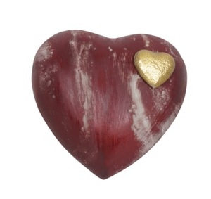Heart Shape American Style Cremation Urn DEEP BROWN with Gold Hearts Customizable Designs <b>for</b> Adult - Product Image 1