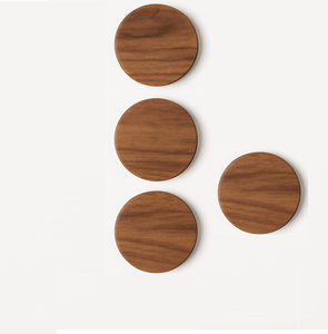 Sous-verres en bois de qualité supérieure pour boissons, sous-verres ronds pour table avec support, résistants à la chaleur, anti-rayures (lot de 4) - Product Image 4
