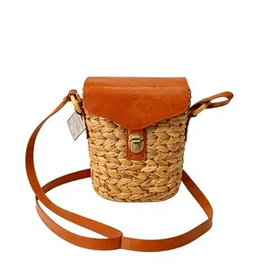 Bolso Tote Tejido a Mano con Jacinto de Agua <span class=keywords><strong>HANIN</strong></span>, Bolso de Hombro con Bordado Floral, Ecológico, para Mujer, Verano, Playa, Estilo Boho - Product Image 1