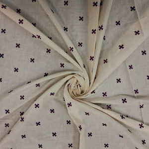 Tela de algodón blanca bordada con cruz morada Buti, material ligero para vestidos, manualidades y decoración del hogar, ¡en oferta! - Product Image 1