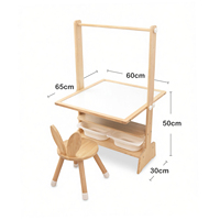 Table d'étude multifonctionnelle pour enfants, tableau blanc magnétique double face, tableau noir, chevalet avec plateau de rangement