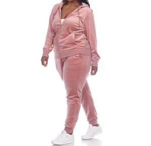 Conjunto Deportivo 2 en 1 para Mujer, Color Rosa, con Capucha, Cierre Completo con Cremallera, Bolsillos Laterales, Transpirable, Informal, de Invierno, 100% Algodón - Product Image 6