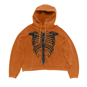 Sudadera con Capucha Unisex Oversize de Estilo Urbano con Lavado Ácido, Bordado 3D, Tejido French Terry Ecológico, Estampado Digital y Acabado Liso Teñido 2026 - Product Image 1
