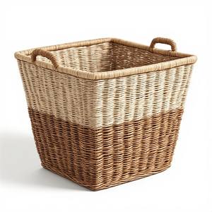 Elegante Cesta de Mimbre Hecha a Mano Diseñada para Almacenamiento Decorativo y Mejora del Interior del Hogar con Estilo - Product Image 3