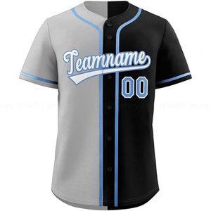 Vente en gros de t-shirts d'équipe personnalisés pour adultes, avec broderie et design à boutons complets, impression de maillots de baseball - Product Image 6