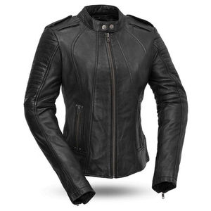 Custom Made Women Plus Size Waterproof Breathable Motorbike Leather Biker Jacket with Custom Color Motorbike Jacket - Product Image 1