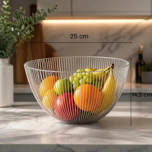 Modern Black Wire Fruits <b>Basket</b> Multi Use Storage Organizer For Kitchen Dining <b>Table</b> Home Decor Fruit And Vegetable Holder - Product Image 5