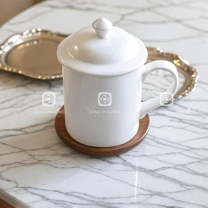 แก้วพอร์ซเลนสีขาวทรงรีสำหรับร้านอาหารกาแฟชาทรงสูงแบบกำหนดเองขายส่งจำนวนมากจากเวียดนาม - Product Image 1