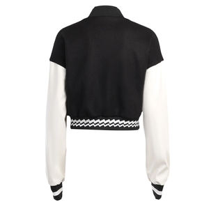 Chaqueta Cortavientos Varsity para Mujer, Ligera, con Parches de Letras, Chaqueta Bomber de Béisbol, Chaqueta Varsity Corta Informal - Product Image 6