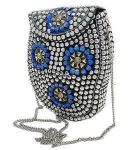 <b>Silver</b> metal Beaded Ethnic purse Girls Bridal Bag cross body bag for women/Girl party <b>clutch</b> Metal <b>clutches</b> Vintage Brass - Product Image 4