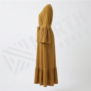 Vestido Abaya Musulmán para Mujer de Color Sólido de Primera Calidad, Precio al por Mayor, Nuevo Estilo, Ropa Islámica Elegante y Modesta para Damas - Product Image 3
