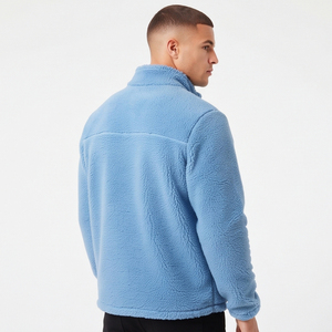 Veste en polaire sherpa pour homme, col rabattu, fermeture éclair, poche avant, manteau polaire, vêtements d'extérieur décontractés pour homme, veste polaire sherpa pour homme - Product Image 3