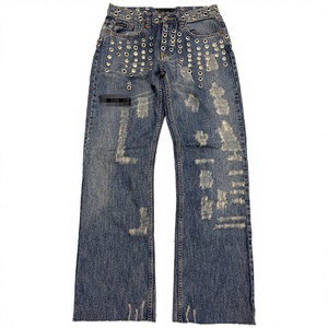 Jeans en coton vintage pour homme, coupe droite - Product Image 1
