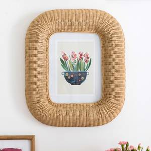 Modern Bohemian Rattan Picture <b>Frame</b> Handmade <b>Wall</b> Art Display <b>Frame</b> Natural Cane Wooden Photo <b>Frame</b> Home Decoration - Product Image 1