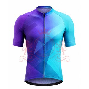 Ensemble maillot et short de cyclisme pour homme, dégradé violet-bleu, 100 % polyester, uniforme de cyclisme - Product Image 6