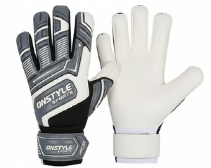 Gants de gardien de but professionnels rouge et noir à coupe négative - Gants de football en latex allemand de 4 mm - Équipement de gardien de but hautement adhérent ONSTYLE - Product Image 1