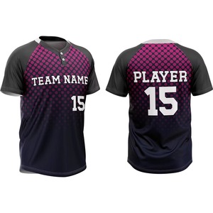 Unisex Baseball Jersey Sublimated Print Moisture Wicking 100% <b>Polyester</b> Short Sleeve Polka Dot Pattern Regular Fit - Product Image 1