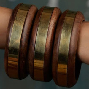Brazaletes de madera con incrustaciones de resina transparente | Pulsera hecha a mano Moda minimalista para mujeres Aspecto étnico Uso diario y uso de regalos - Product Image 5