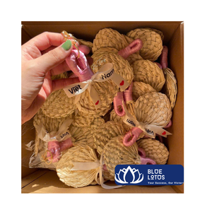 Mini Palm Fan Keychain Natural Handmade Wedding Gift Eco Friendly Souvenir Bulk OEM Vietnam Supplier Charm Bag - Product Image 4