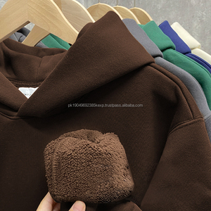 Sweat-shirt à capuche lourd, pull-over, logo personnalisé, haute qualité, tissu éponge français, 100% coton, sweat-shirts unisexes surdimensionnés pour hommes - Product Image 1