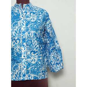 Blusa de Algodón de Manga Corta con Estampado Floral Casual Vintage para Mujer, con Cierre de Botones, Ecológica y de Secado Rápido - Product Image 2