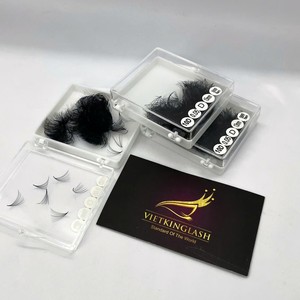 ขนตาปลอมแบบแฮนด์เมด ทำจากเส้นใยสังเคราะห์ PBT คุณภาพสูง ปลายแหลม สีดำด้าน ขนาด 0.03-0.05 มม.  แบบงอน CC/DD/M/LD  ความยาวพิเศษ - Product Image 4