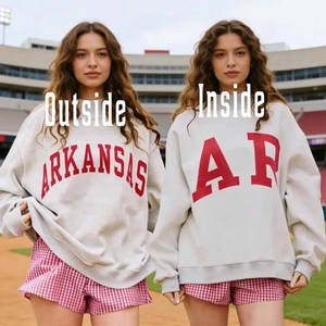 Gamecocks Heavyweight Cotton Fleece <b>Mock</b> <b>Neck</b> Sweatshirt Leopard Print Greek Sorority Chenille Letter - Product Image 5