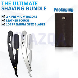 Professional Stainless Steel Matte Black Color Coated Barber Straight Folding <b>Razor</b> for Grooming and Shaving - Product Image 4