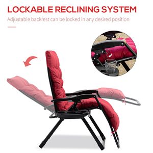 Comoda Sedia da Pesca Pieghevole Rossa con Portabicchieri e Tessuto Teslin - Product Image 4