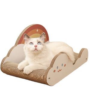 Wellpappe <span class=keywords><strong>Cat</strong></span> Claw Board Sofa <span class=keywords><strong>Cat</strong></span> Scratching Board Extra großes Rainbow Cloud Sofa Haustier bett - Product Image 1