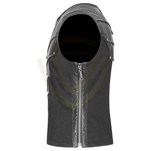 Gilet en cuir à carreaux décontracté pour homme, séchage rapide, pour l'extérieur, avec logo personnalisé, veste d'extérieur en cuir - Product Image 3