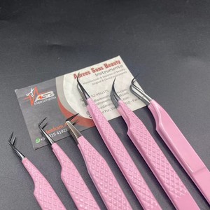 Pinzas para Pestañas Color Rosa Bebé y Negro, Pinzas de Acero Inoxidable para Aislamiento de Pestañas, Pinzas Personalizadas de 90 Grados para Extensión de Pestañas - Product Image 6