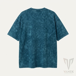 T-shirt oversize tie-dye pour homme, manches courtes, col rond, jersey décontracté en coton, motif uni, coupe classique - Product Image 2