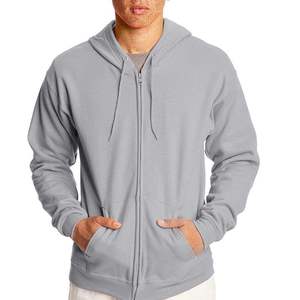 Mens Light Blue Full Zip Hoodie Plain Hooded Sweatshirt Casual Long Sleeve Zip Up Jacket Cotton Blend Fleece Hoodie - Product Image 5