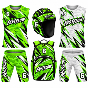 Maillots d'entraînement de football 7v7 imprimés numériquement, ensemble uniforme personnalisé respirant en polyester 100% à séchage rapide pour athlètes - Product Image 3