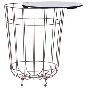 Tavolino da caffè in MDF bianco e oro con struttura in metallo, 15,7 pollici di diametro - Product Image 2